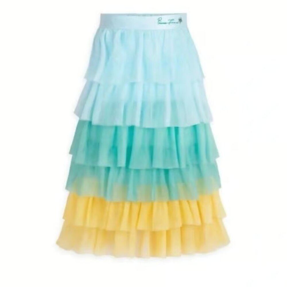 Disney Ombre Tiered Tulle Skirt in Light Blue, Teal & Yellow